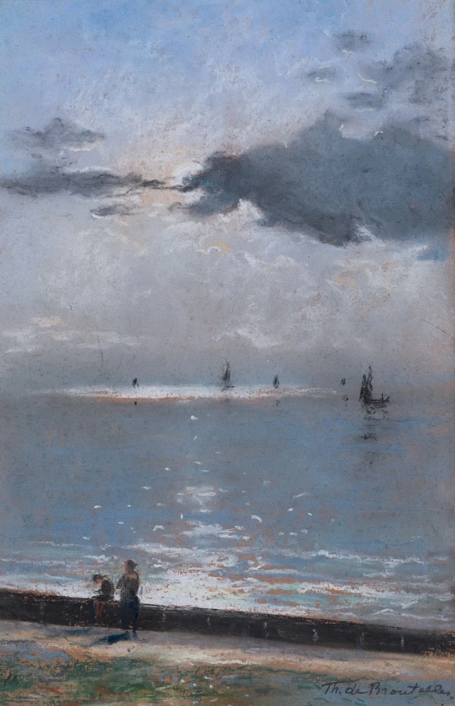 1842-Théodore de Broutelles - Paesaggio costiero